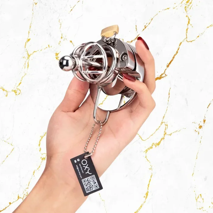 Camilla de bolas 2 en 1 Jaula para pene CORTA con catéter CH05