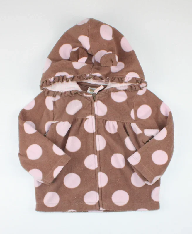 CARTERS FLEECE POLKA DOT SWEATER 12M PRE-LOVED
