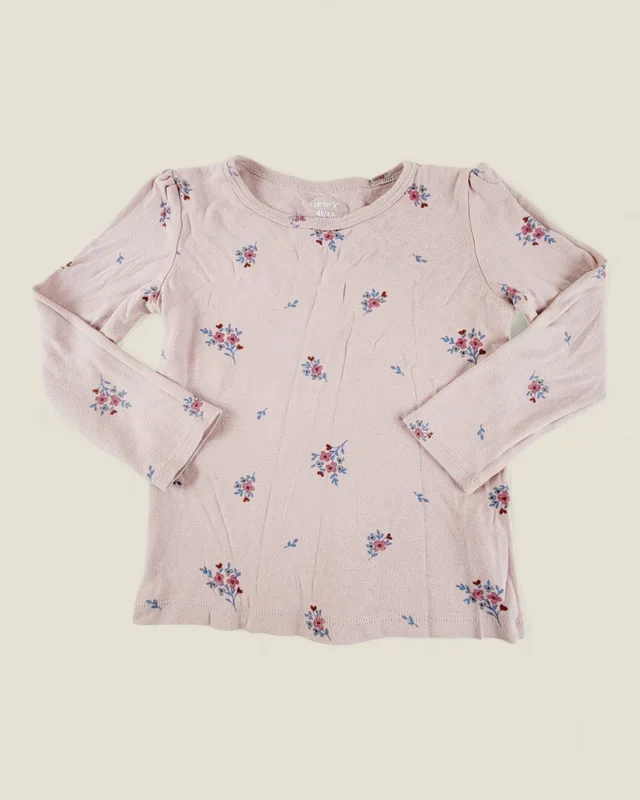 CARTERS PINK FLORAL TOP 4T PRE-LOVED