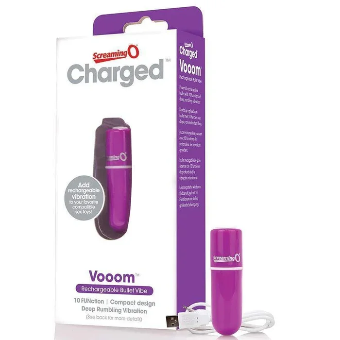 Charged Vooom Rechargeable Purple Bullet Vibrator | ScreamingO