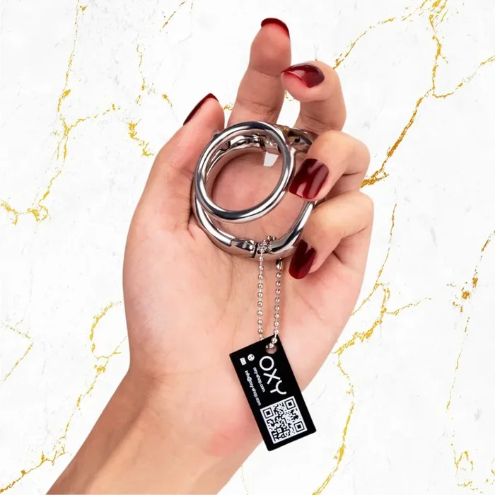 Chastity Training ring – Flat – Locking Double Cock ring