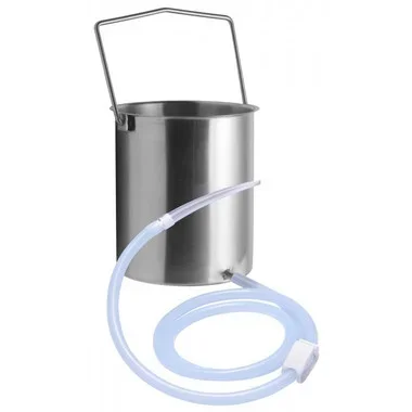 CleanStream Premium Enema 2qt Stainless Steel Bucket Kit with Silicone Hose