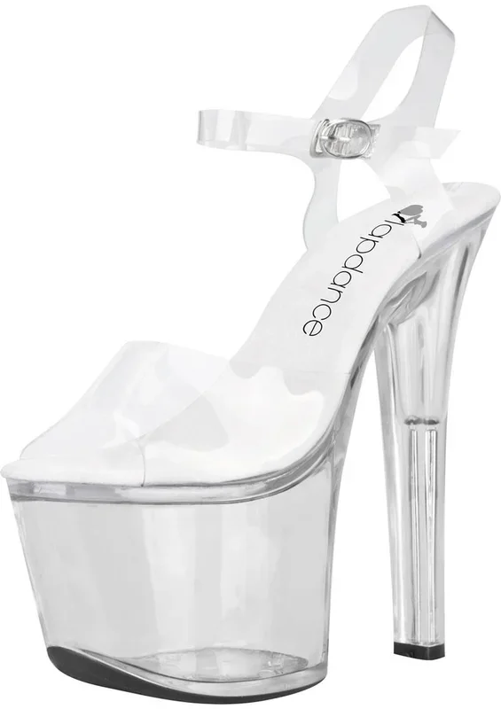 Clear Platform Sandal With Quick Release Strap 7in Heel Size 8