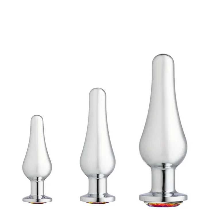 Cloud 9 gems silver chromed tall anal plug