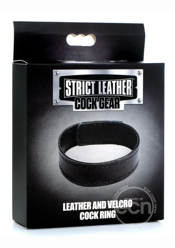Cock Gear Velcro Leather Cock Ring – Black