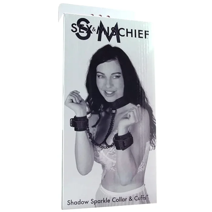 Conjunto de cuello y puños con destellos de sombras sexis y travesuras de Sportsheets