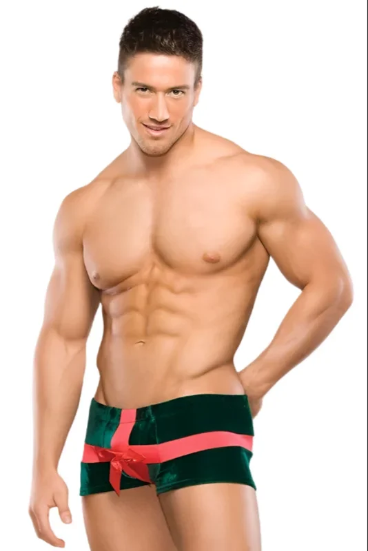 Coquette – N3045 – Present Boxer Brief – Green/Red