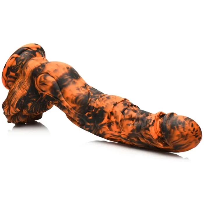 Creature Cocks Sabertooth Silicone Dildo Orange Black