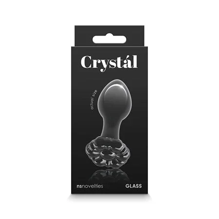 Crystal Flower Butt Plug – Black