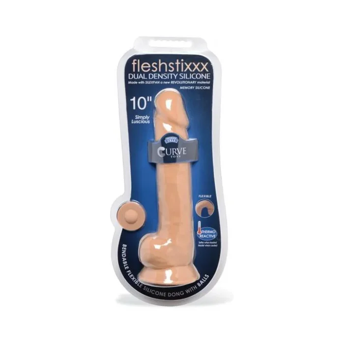 Curve Novelties Fleshstixxx 10″ Dildo W/balls – Tan