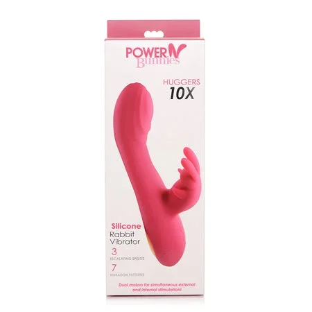 Curve Novelties Power Bunnies Huggers 10x Silicone Rabbit Vibrator – Pink