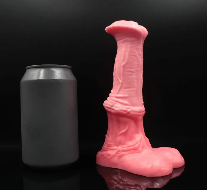 Custom FAT Mustang Horse Dildo in Platinum Silicone