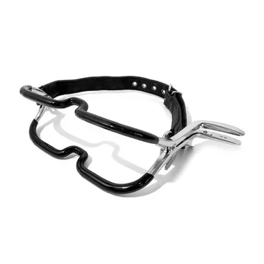 Dallas Novelty Jennings Stainless Steel & Silicone Coated Ratchet Style Mouth Gag with Leather Strap