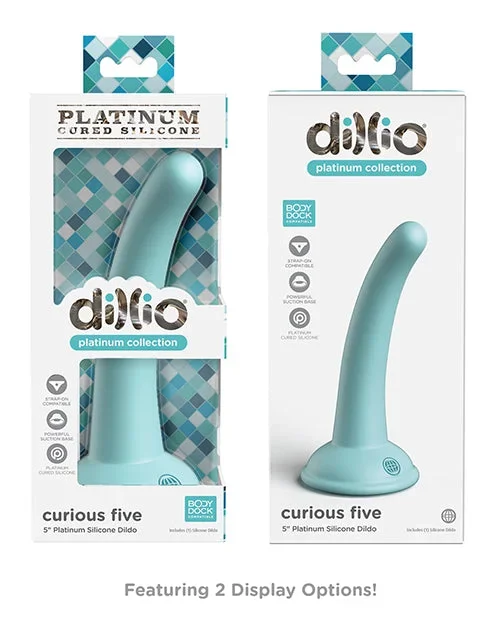 Dillio Platinum 5″ Curious Five Silicone Dildo – Teal