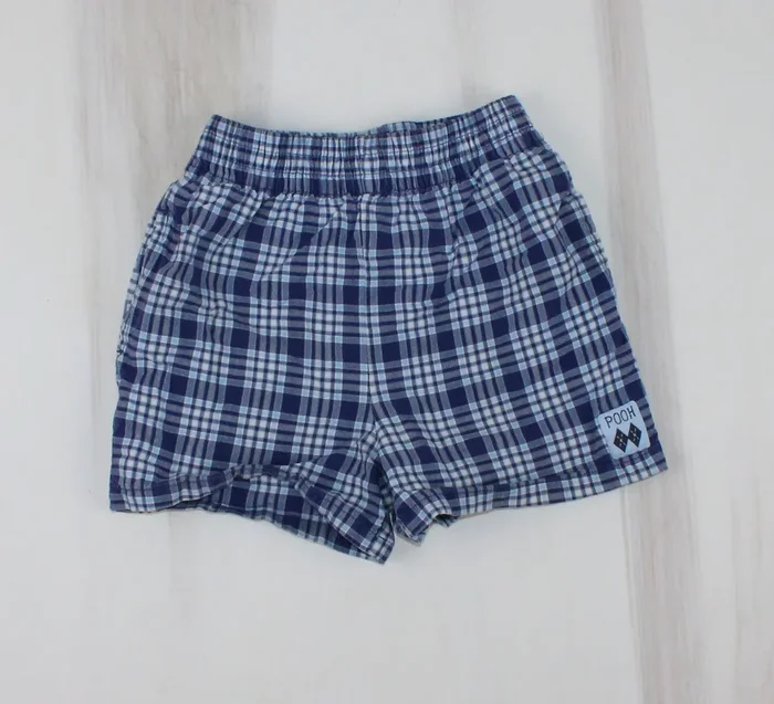 DISNEY POOH PLAID SHORTS 12M PRE-LOVED