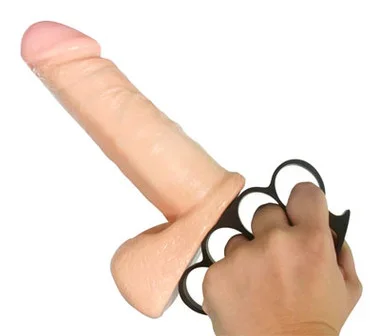 Doc Johnson Vac-u-Lock Knuckle Up Brass Knuckle-style Adapter Black