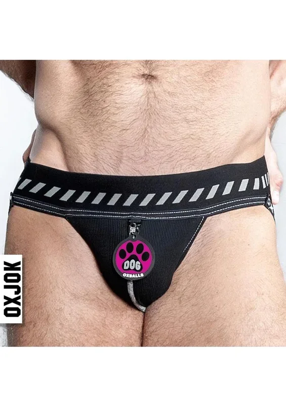 Dog Pack Pup Taggers 7-Tag Dog Jock – Black/Silver – Small