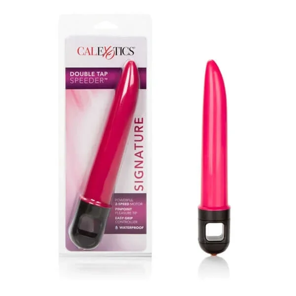 Double Tap Speeder Pink Vibrator – Waterproof Massager with 2-Speed Control