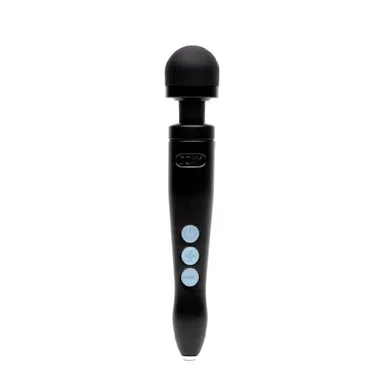 Doxy Diecast 3R Matte Black Rechargeable Vibrating Wand Massager with Screw-On Head