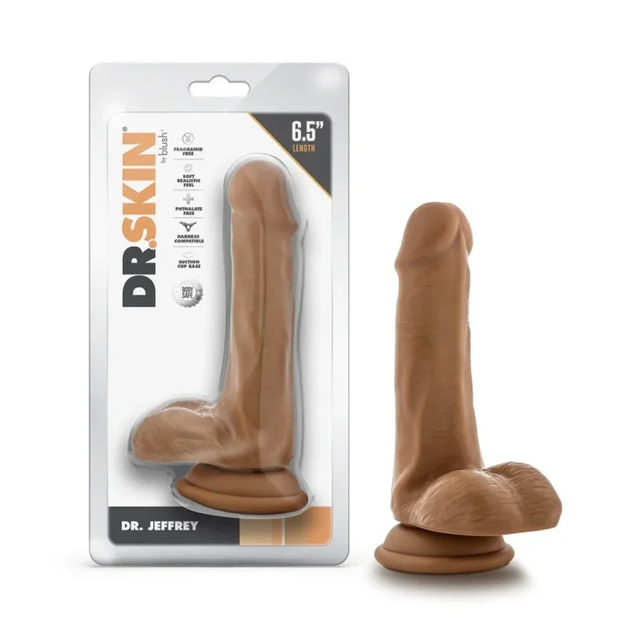 Dr. Skin By Blush® | Dr. Jeffrey 6.5 Inch Long Dildo with Suction Cup & Balls Tan