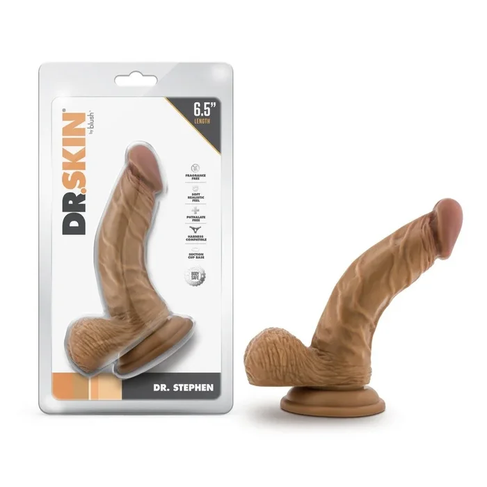 Dr. Skin By Blush® | Dr. Stephen 6.5 Inch Long Dildo with Suction Cup & Balls Tan