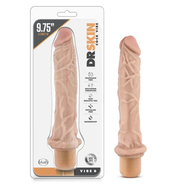 Dr. Skin Cock Vibe #8 – Beige 9.75″