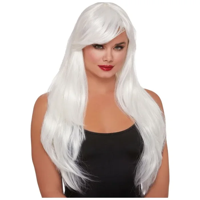 Dreamgirl Layered Long Wig, White, One Size
