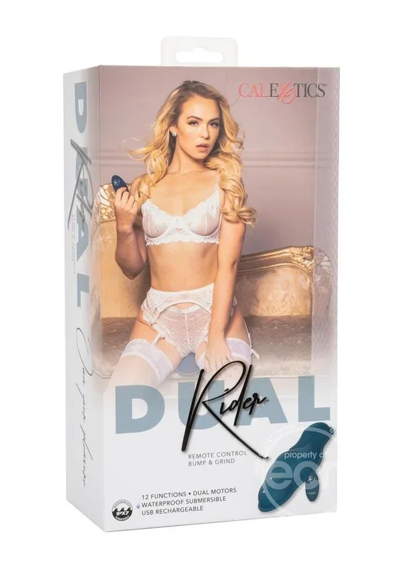 Dual Rider Rechargeable Silicone Remote Control Bump & Grind Massager – Blue