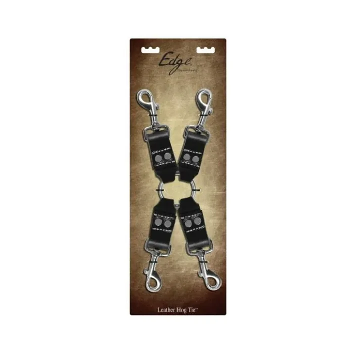 Edge Leather 4 Point Hog Tie Black Leather