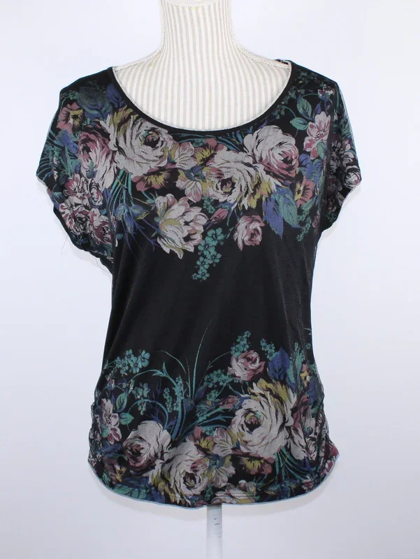 EDISTA LACE LAYERED FLORAL TOP LADIES MEDIUM PRE-LOVED