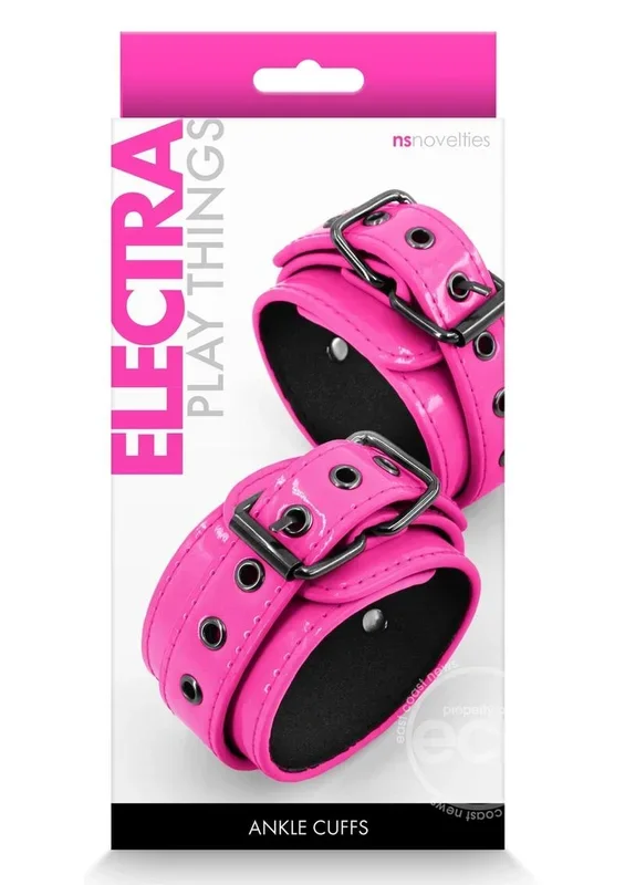 Electra Play Things PU Leather Ankle Cuffs – Pink