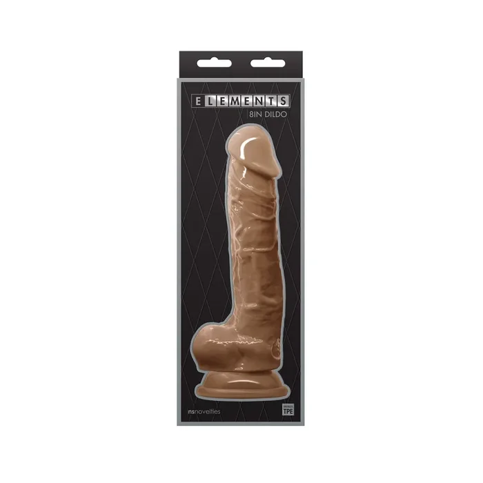 Elements 8 Inch Dildo Brown