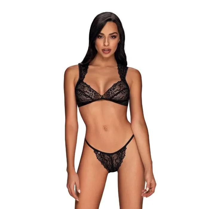 Elisetta 2 Pc Set Black L/XL – Obsessive Lingerie