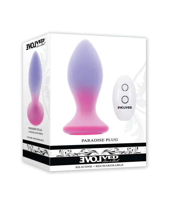 Evolved Paradise Plug Butt Plug w/Remote Control – Pink/Purple