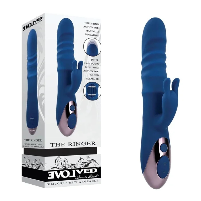Evolved The Ringer – Blue 23.8 cm USB Rechargeable Rabbit Vibrator