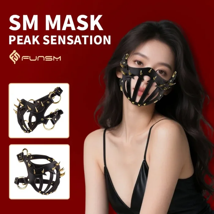 Fantasy BDSM Mask Bettie Bondage – Leather Gear Extreme Restraint Couple Sex Toys