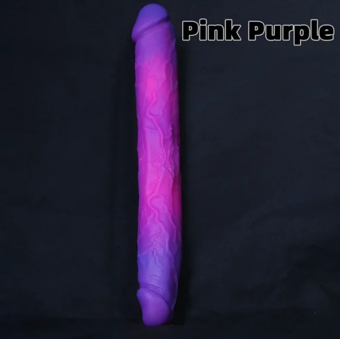Fantasy Double Dildo Butt Plug – Lesbian Sexual Pegging Purple Anal Sex Toys for Women
