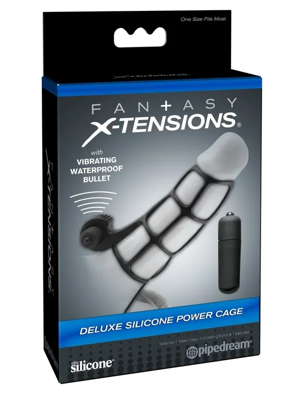 Fantasy X-Tensions Deluxe Silicone Power Cage – Black