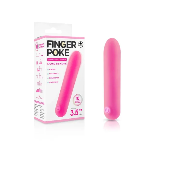 Finger Poke – Pink – Pink 8.9 cm USB Rechargeable Bullet
