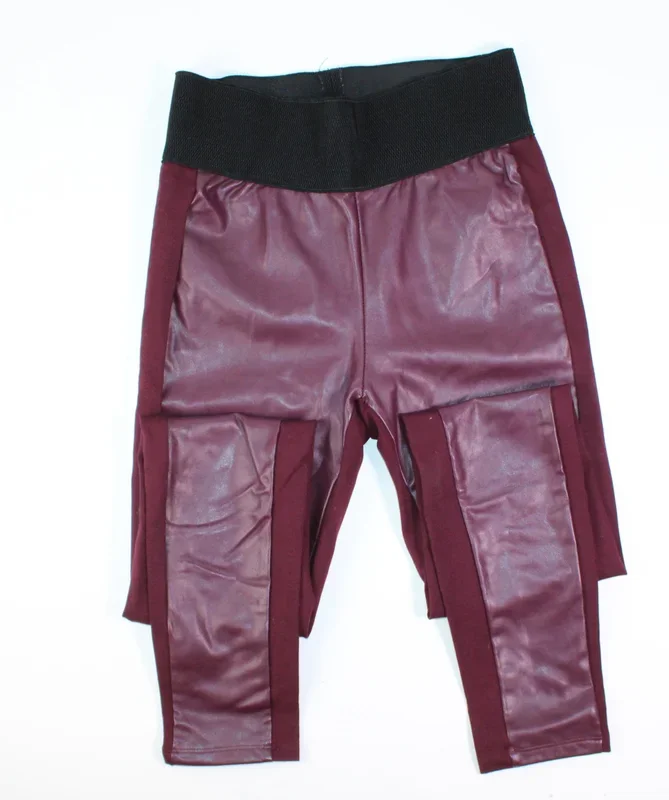 FOREVER 21 BURGUNDY PLEATHER PANT SMALL PRE-LOVED