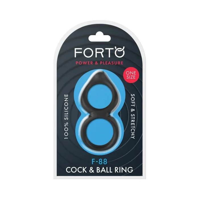 Forto F-88 Liquid Silicone Cock & Ball Ring Black