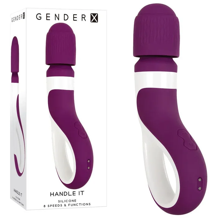 Gender X HANDLE IT – Purple/White USB Rechargeable Massager Wand