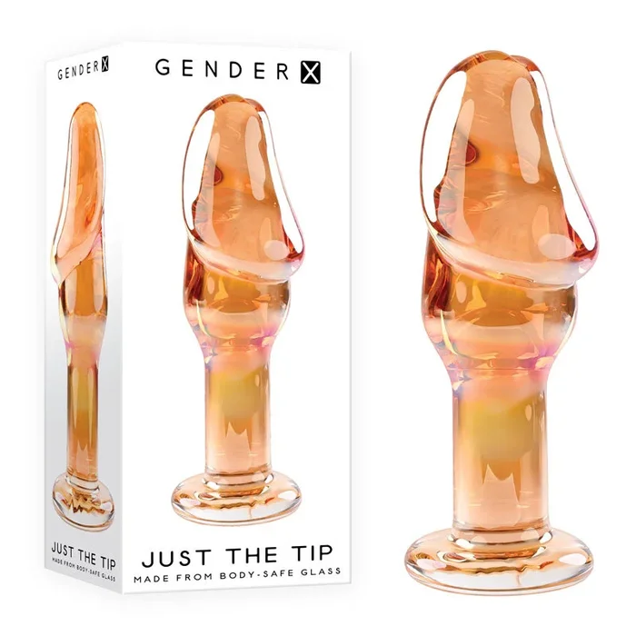 Gender X JUST THE TIP – Gold/Red Glass 13.5 cm Anal Plug