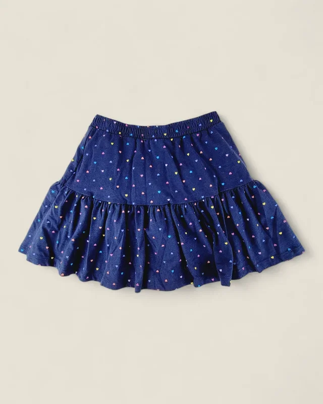 GEORGE NAVY HEART SKIRT GIRLS 10-12Y PRE-LOVED