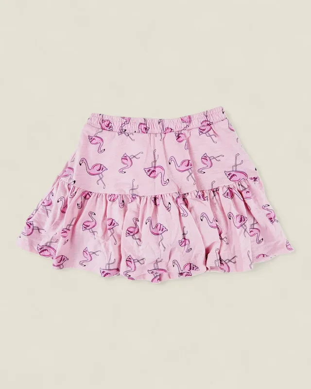 GEORGE PINK FLAMINGO SKIRT GIRLS 7-8Y PRE-LOVED