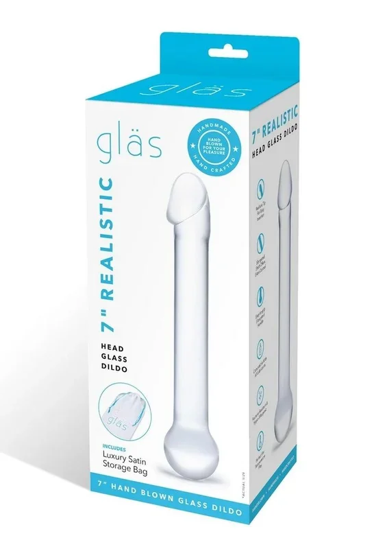 Glas Realistic Head Glass Dildo 7in – Clear