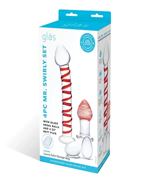 Glas Set of 4: Kegel balls, Egg, Butt Plug, Dildo