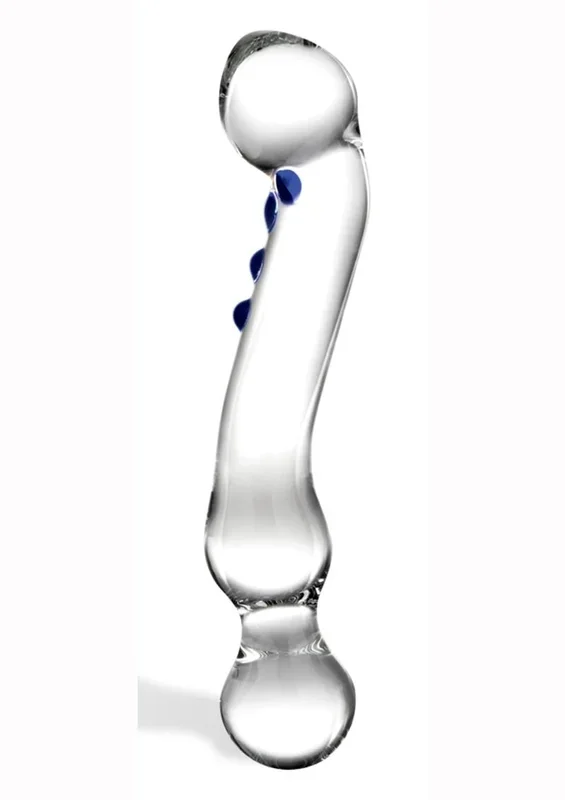 Glass Curved G-spot Glass Dildo Clear 6 Inches