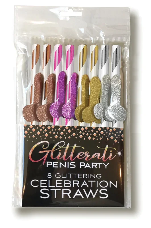Glitterati Penis Party Celebration Straws – 8 Count