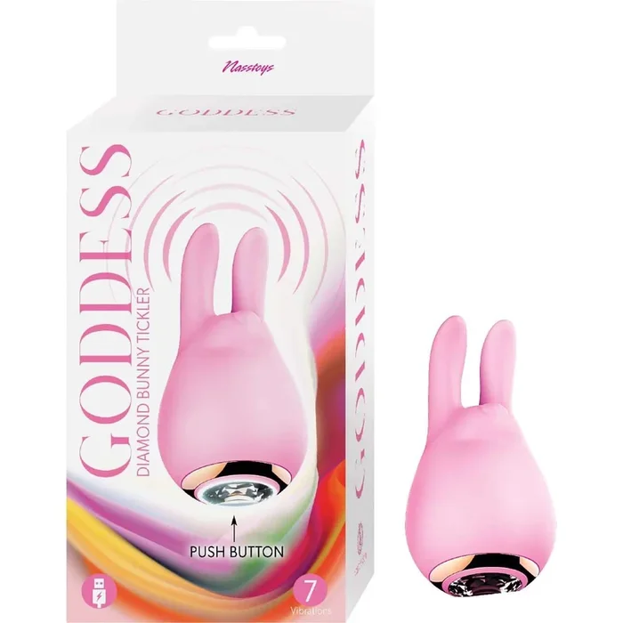 Goddess Diamond Bunny Tickler – Pink: Luxury 7-Function Vibrating Bunny for Ultimate Pleasure